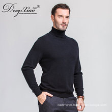 2017 Men'S Latest High Neck Long Sleeve Black Color Cashmere Sweater Design From Inner Mongolia China